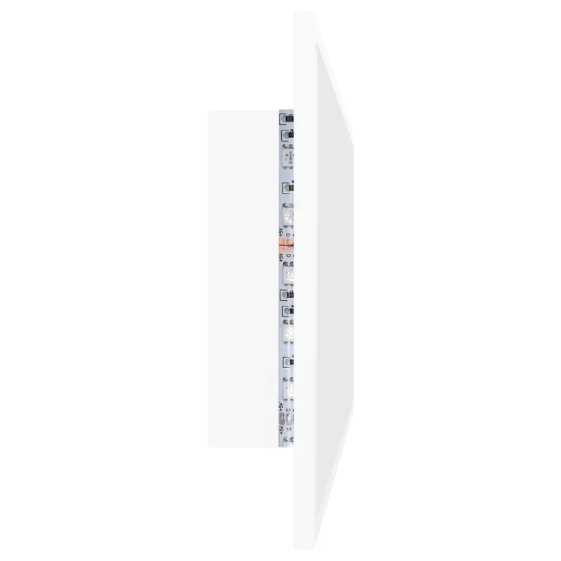 Vonios kambario LED veidrodis, baltas, 100x8,5x37cm, akrilas