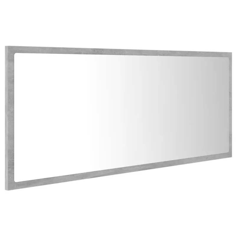 Vonios kambario LED veidrodis, betono, 100x8,5x37cm, akrilas