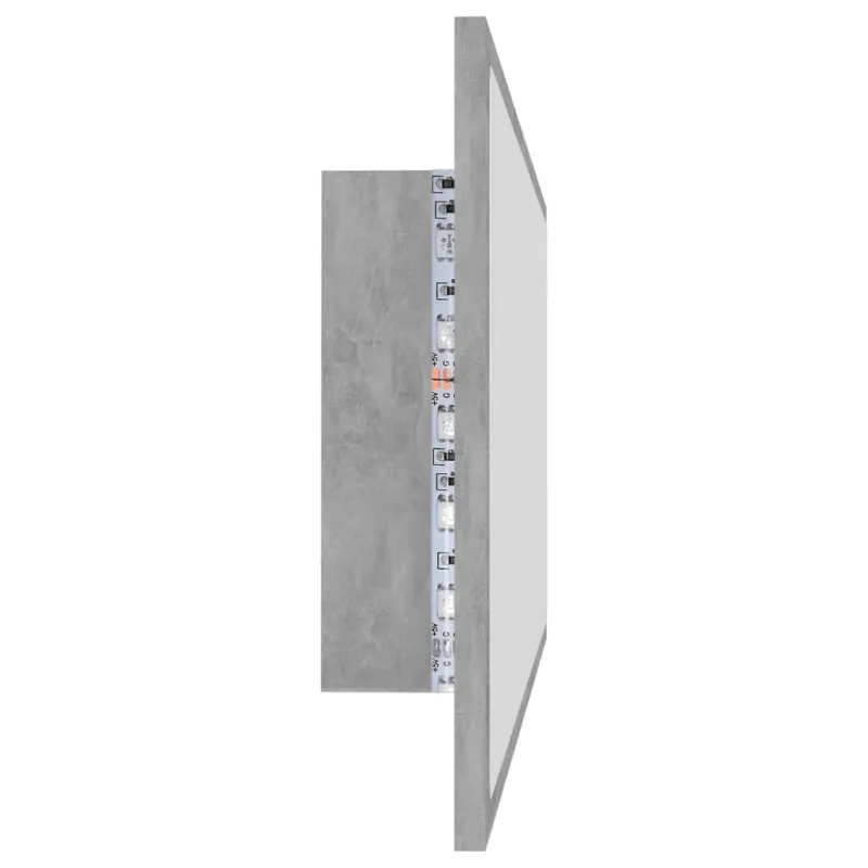 Vonios kambario LED veidrodis, betono, 100x8,5x37cm, akrilas