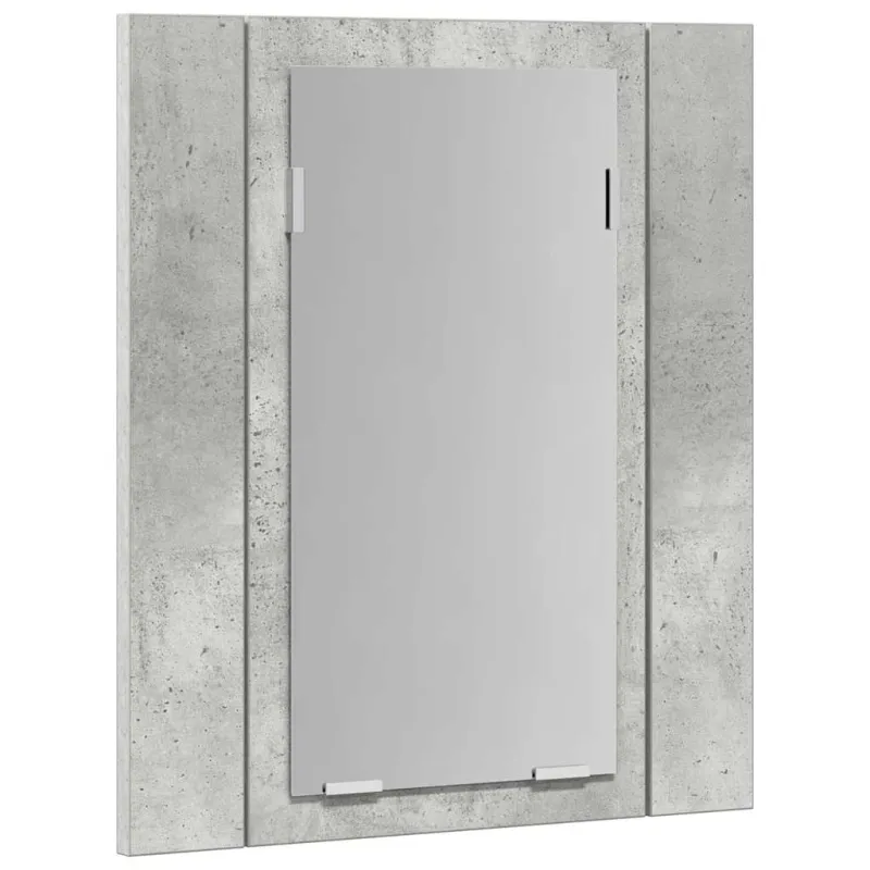 Veidrodinė vonios spintelė su LED, betono, 40x12x45cm, akrilas