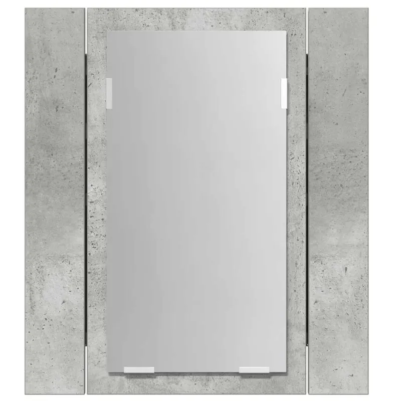 Veidrodinė vonios spintelė su LED, betono, 40x12x45cm, akrilas