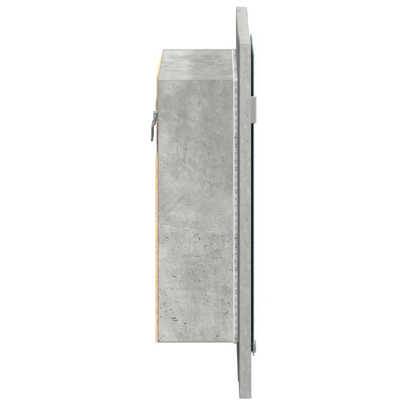 Veidrodinė vonios spintelė su LED, betono, 40x12x45cm, akrilas
