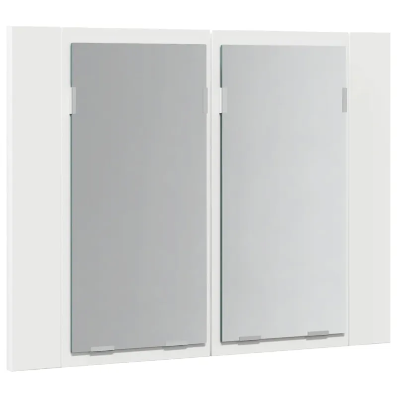 Veidrodinė vonios spintelė su LED, balta, 60x12x45cm, akrilas