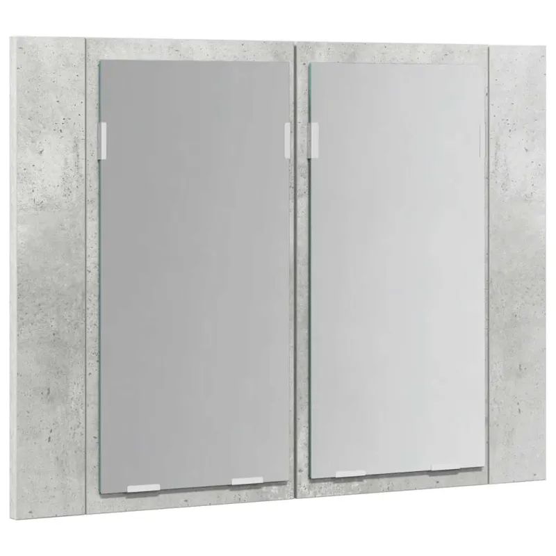 Veidrodinė vonios spintelė su LED, betono, 60x12x45cm, akrilas