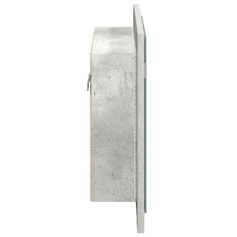 Veidrodinė vonios spintelė su LED, betono, 60x12x45cm, akrilas