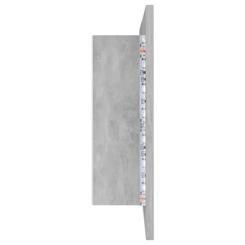 Veidrodinė vonios spintelė su LED, betono, 80x12x45cm, akrilas
