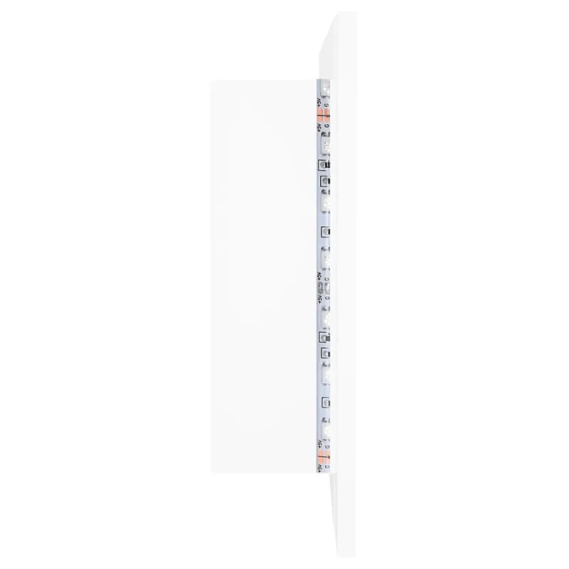 Veidrodinė vonios spintelė su LED, balta, 100x12x45cm, akrilas