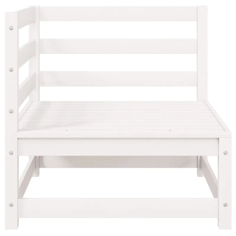 Kampinė sodo sofa, baltos spalvos, pušies medienos masyvas
