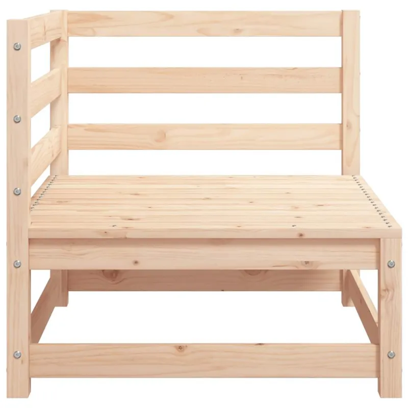 Kampinė sodo sofa su pilkomis pagalvėlėmis, pušies masyvas