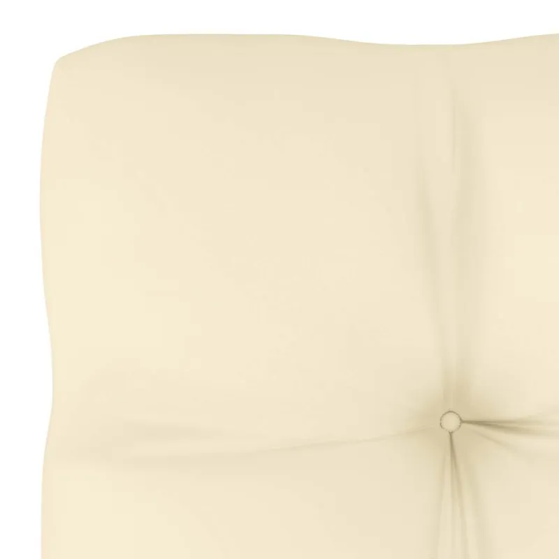 Kampinė sodo sofa su kreminėmis pagalvėlėmis, pušies masyvas