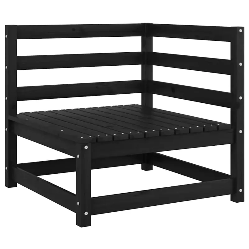 Kampinė sodo sofa su antracito pagalvėlėmis, pušies masyvas