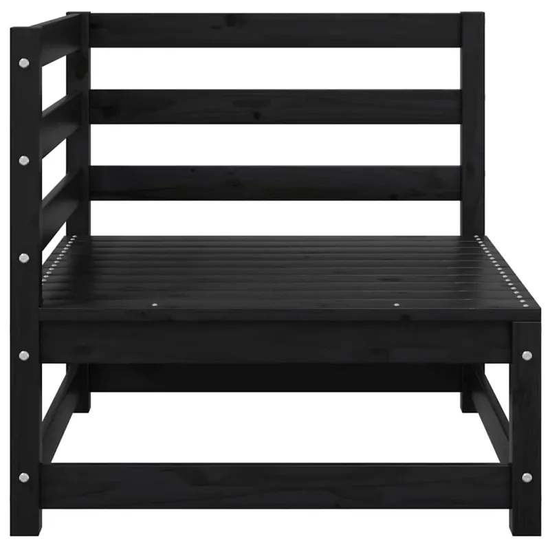 Kampinė sodo sofa su antracito pagalvėlėmis, pušies masyvas
