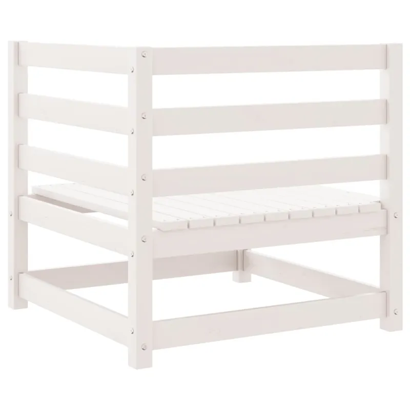 Dvivietė sodo sofa su pagalvėlėmis, balta, pušies masyvas