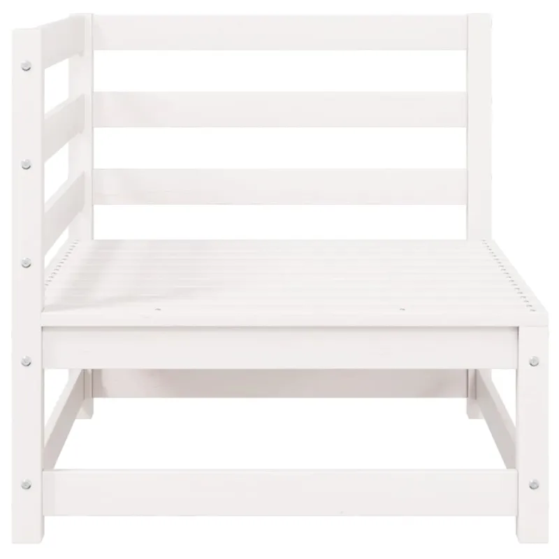 Dvivietė sodo sofa su pagalvėlėmis, balta, pušies masyvas