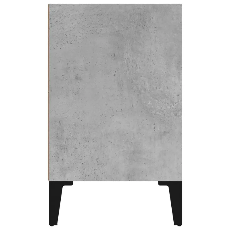 Naktinė spintelė su metalinėmis kojelėmis, betono, 40x30x50cm