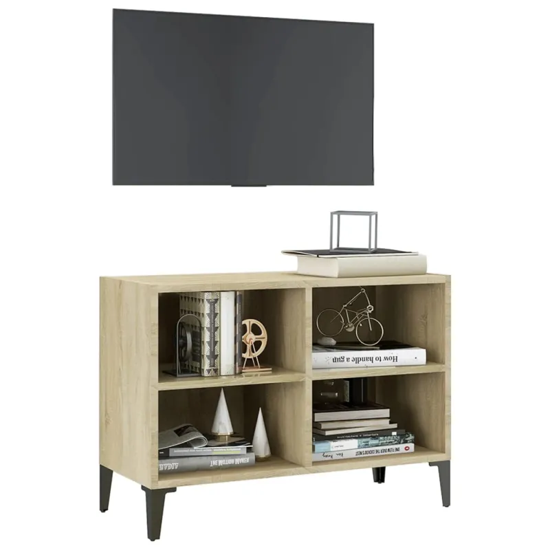 TV spintelė su metalinėmis kojelėmis, ąžuolo, 69,5x30x50cm