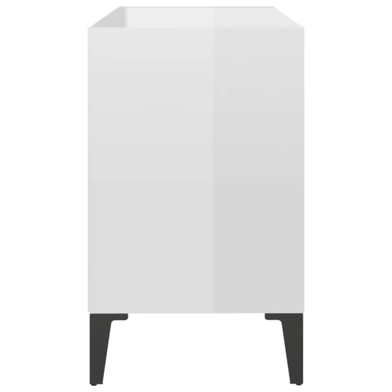 TV spintelė su metalinėmis kojelėmis, balta, 69,5x30x50cm