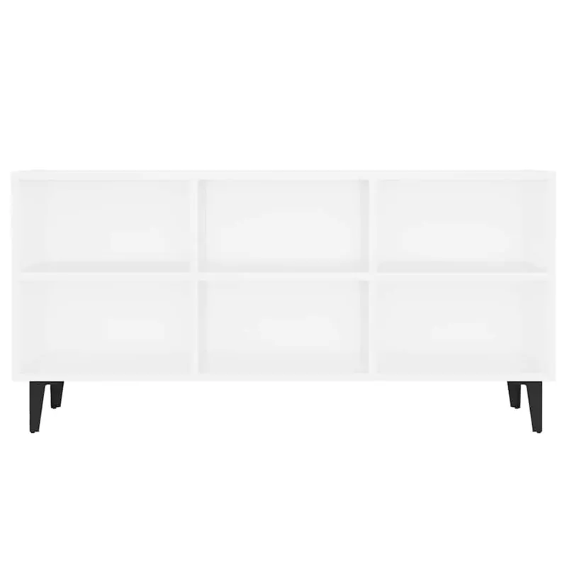 TV spintelė su metalinėmis kojelėmis, balta, 103,5x30x50cm