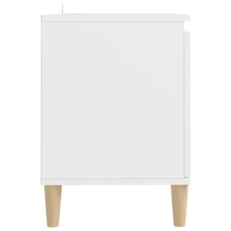 TV spintelė su medinėmis kojelėmis, balta, 103,5x35x50cm