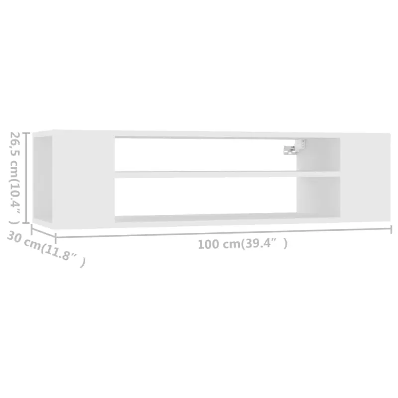 Pakabinama TV spintelė, balta, 100x30x26,5cm, mediena