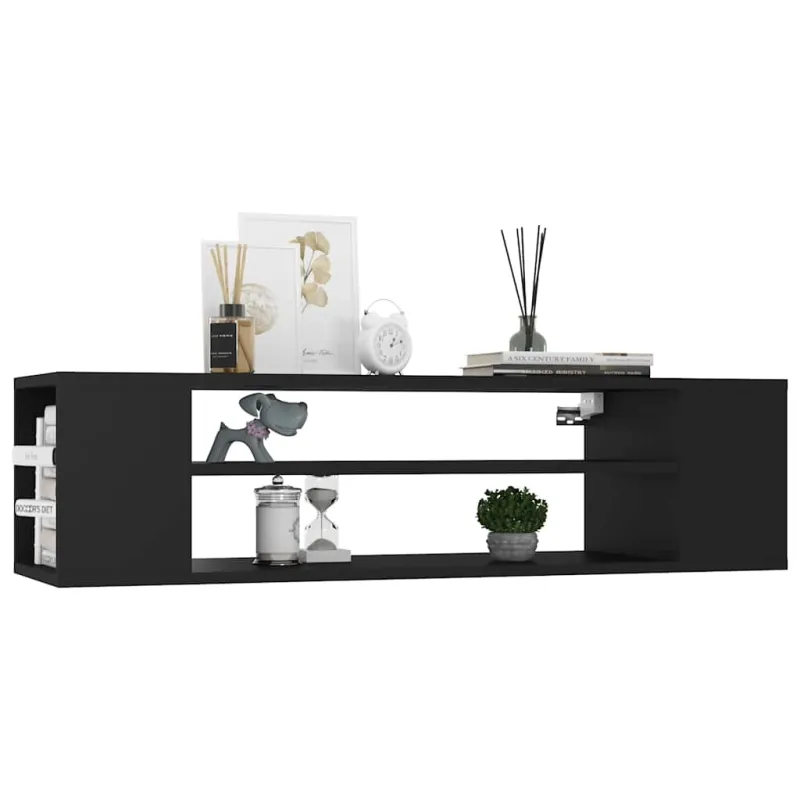 Pakabinama TV spintelė, juoda, 100x30x26,5cm, mediena