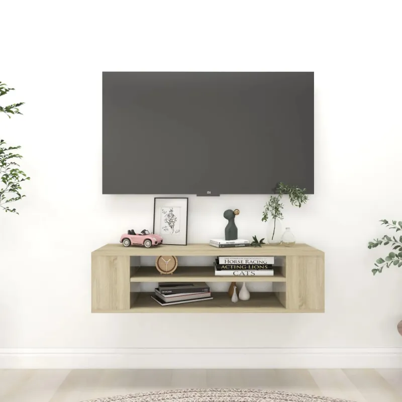 Pakabinama TV spintelė, ąžuolo, 100x30x26,5cm, apdirbta mediena