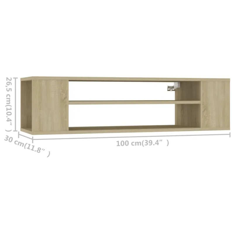 Pakabinama TV spintelė, ąžuolo, 100x30x26,5cm, apdirbta mediena