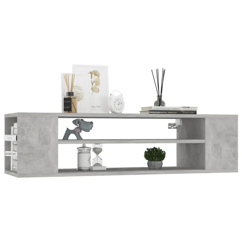 Pakabinama TV spintelė, betono pilka, 100x30x26,5cm, mediena