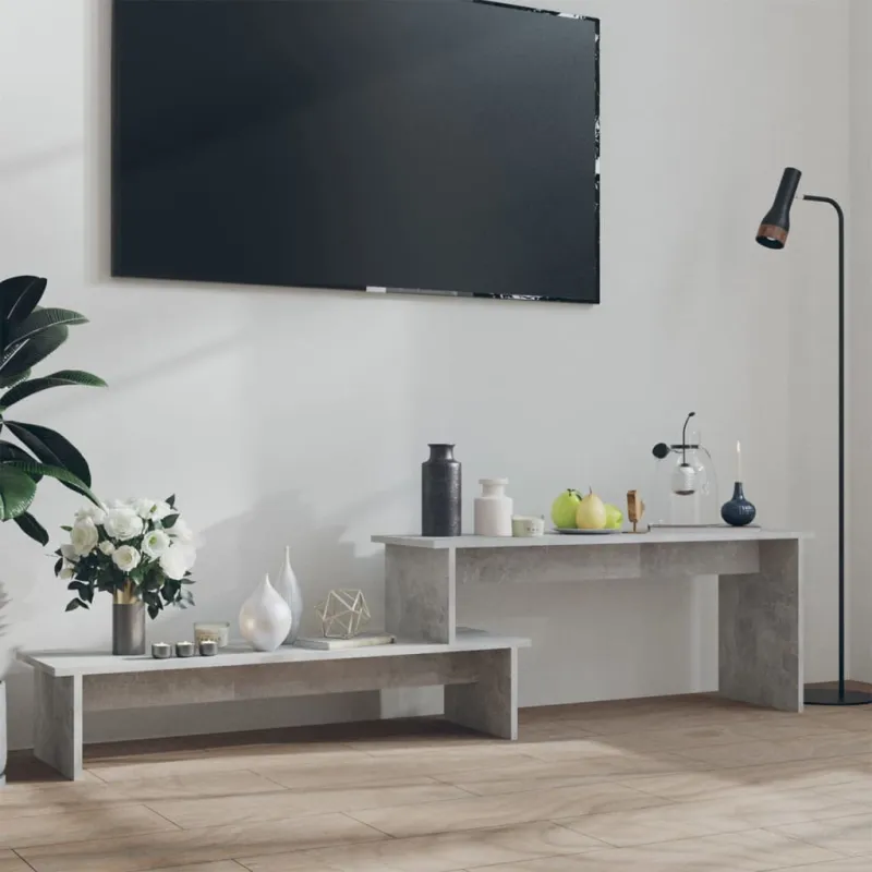 Televizoriaus spintelė, betono pilkos spalvos, 180x30x43cm, MDP