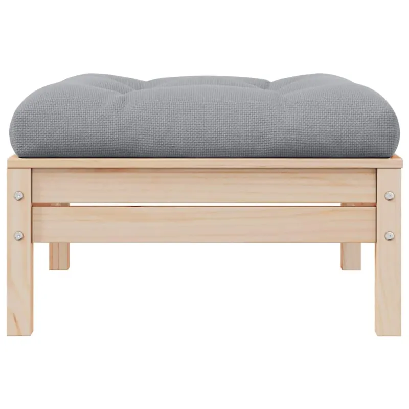 Dvivietė sodo sofa su pilkomis pagalvėlėmis, pušies masyvas