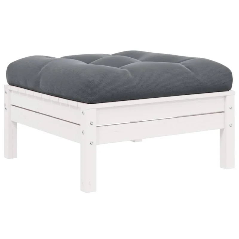 Dvivietė sodo sofa su pagalvėlėmis, balta, pušies masyvas
