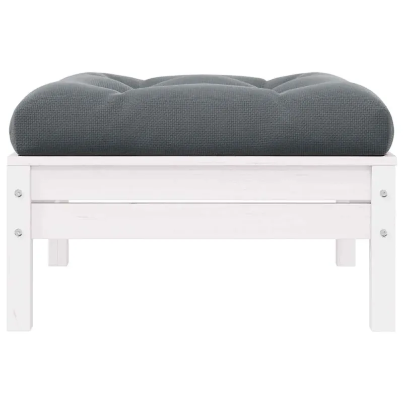 Dvivietė sodo sofa su pagalvėlėmis, balta, pušies masyvas