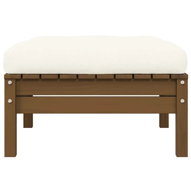 Dvivietė sodo sofa su kreminėmis pagalvėlėmis, pušies masyvas