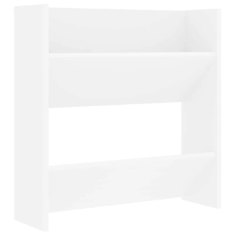 Sieninės spintelės batams, 4vnt., baltos, 60x18x60cm, mediena
