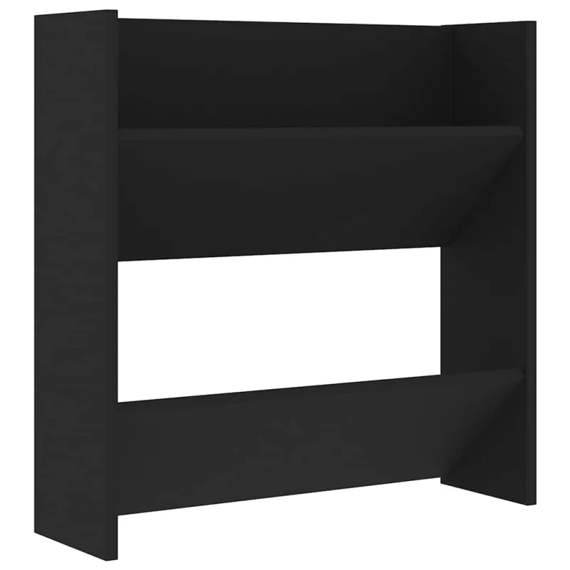 Sieninės spintelės batams, 4vnt., juodos, 60x18x60cm, mediena