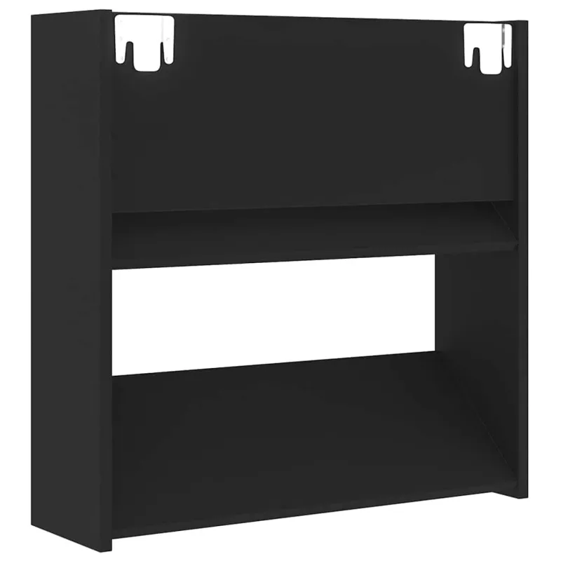 Sieninės spintelės batams, 4vnt., juodos, 60x18x60cm, mediena