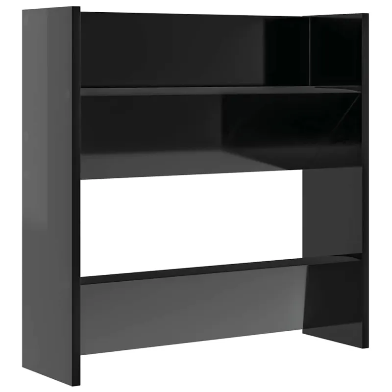 Sieninės spintelės batams, 4vnt., juodos, 60x18x60cm, mediena