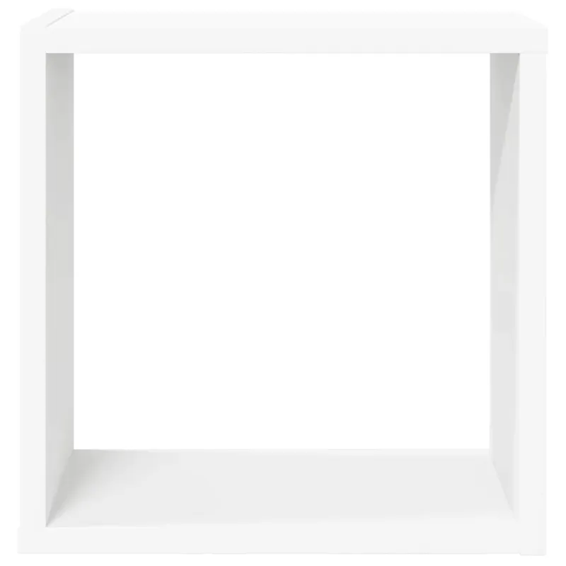 Sieninės lentynos, 2vnt., baltos, 30x15x30cm, kubo formos