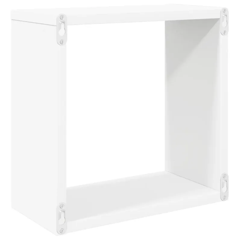 Sieninės lentynos, 6vnt., baltos, 30x15x30cm, kubo formos