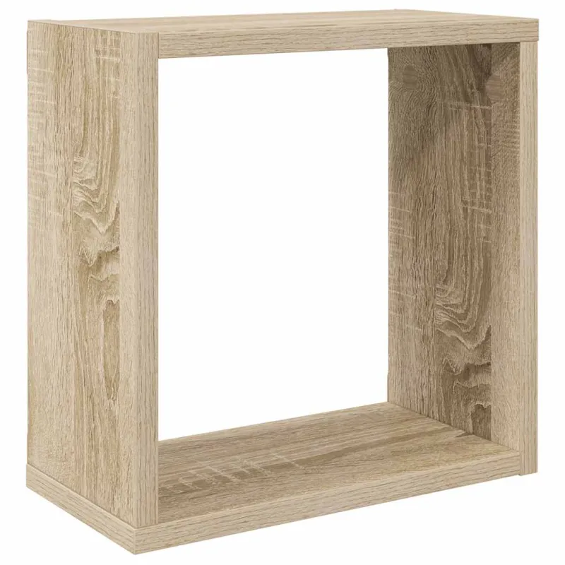Sieninės lentynos, 2vnt., ąžuolo, 30x15x30cm, kubo formos