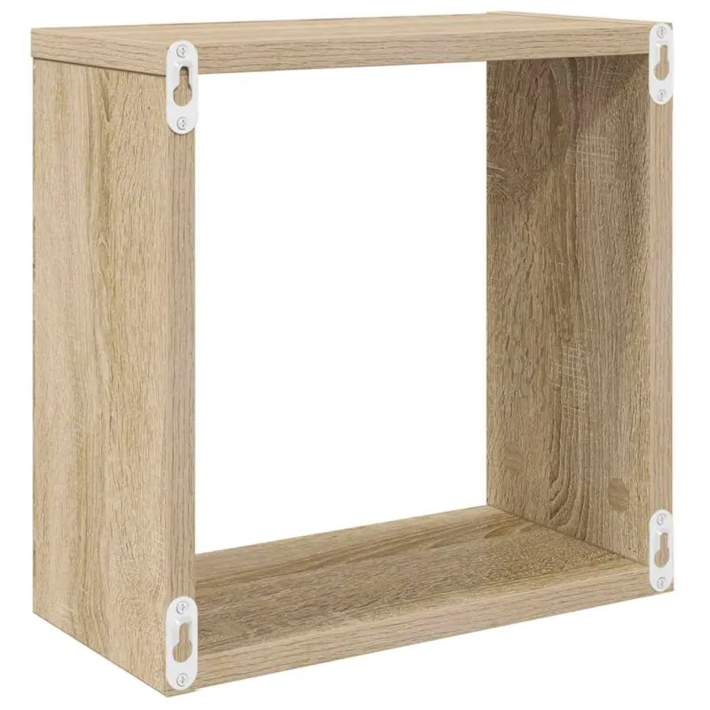 Sieninės lentynos, 2vnt., ąžuolo, 30x15x30cm, kubo formos