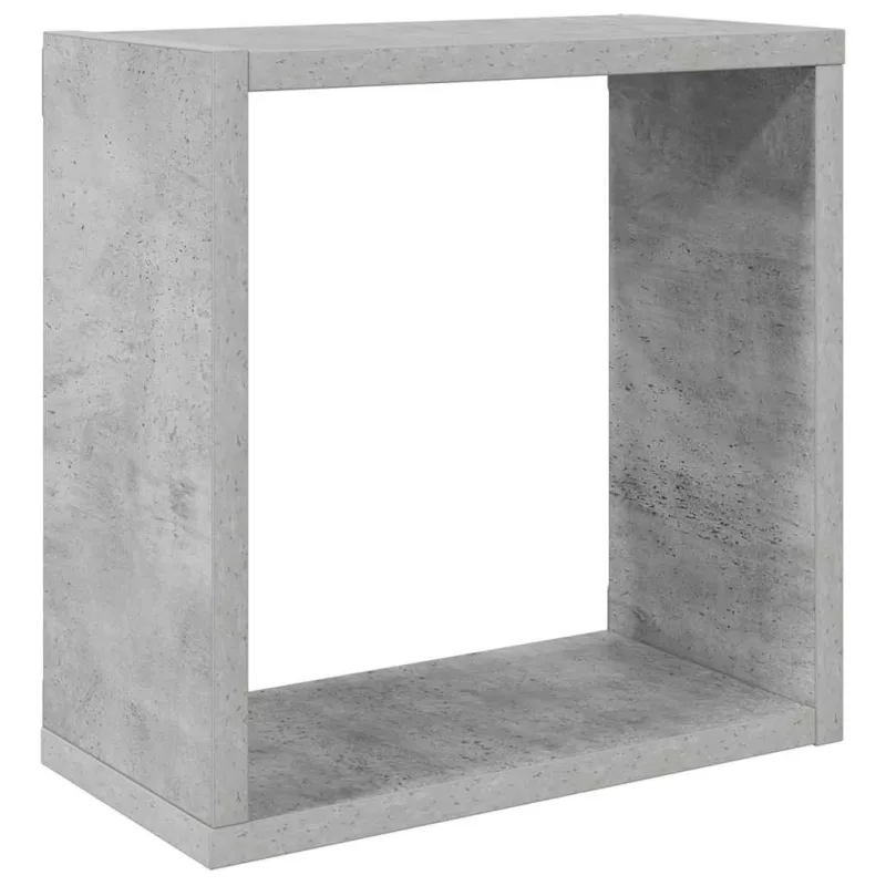 Sieninės lentynos, 2vnt., pilkos, 30x15x30cm, kubo formos