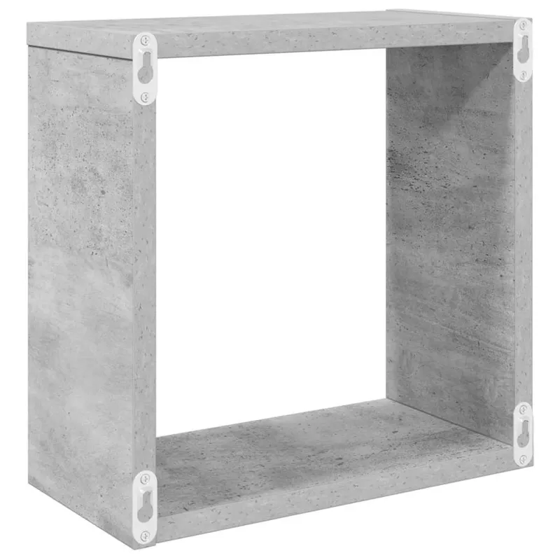 Sieninės lentynos, 2vnt., pilkos, 30x15x30cm, kubo formos