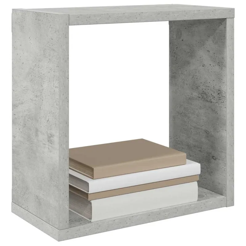 Sieninės lentynos, 4vnt., pilkos, 30x15x30cm, kubo formos
