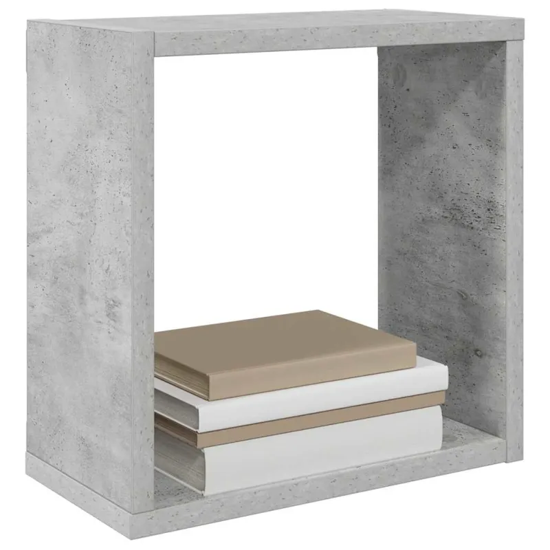Sieninės lentynos, 6vnt., pilkos, 30x15x30cm, kubo formos