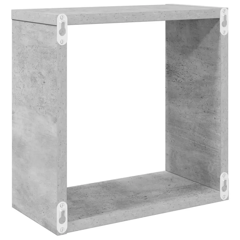 Sieninės lentynos, 6vnt., pilkos, 30x15x30cm, kubo formos