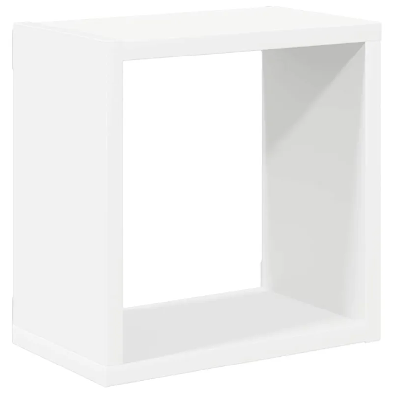 Sieninės lentynos, 2vnt., baltos, 26x15x26cm, kubo formos