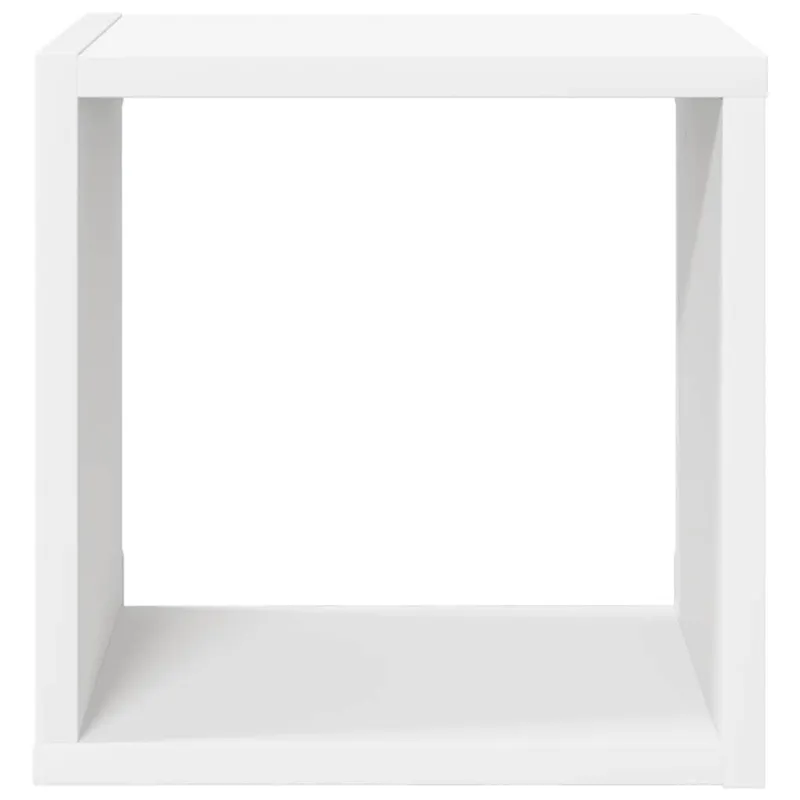 Sieninės lentynos, 2vnt., baltos, 26x15x26cm, kubo formos