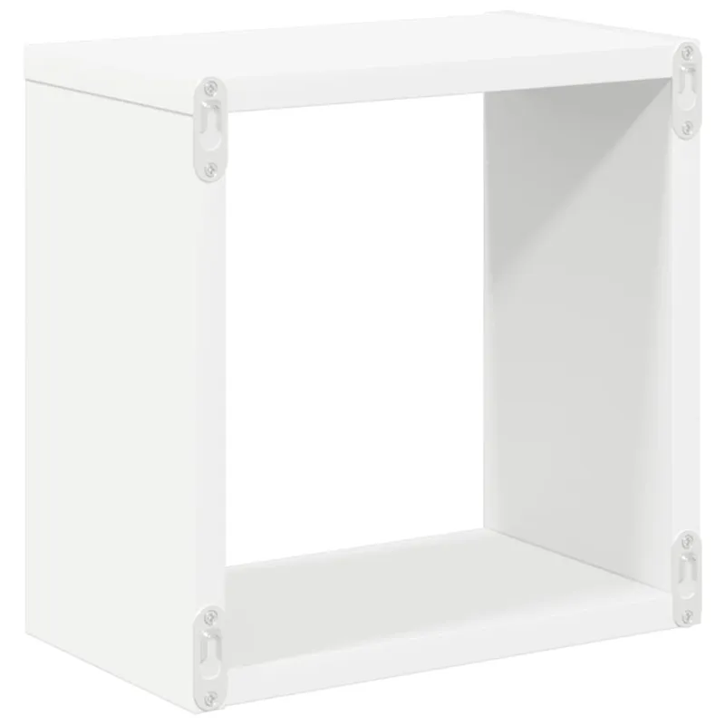 Sieninės lentynos, 4vnt., baltos, 26x15x26cm, kubo formos