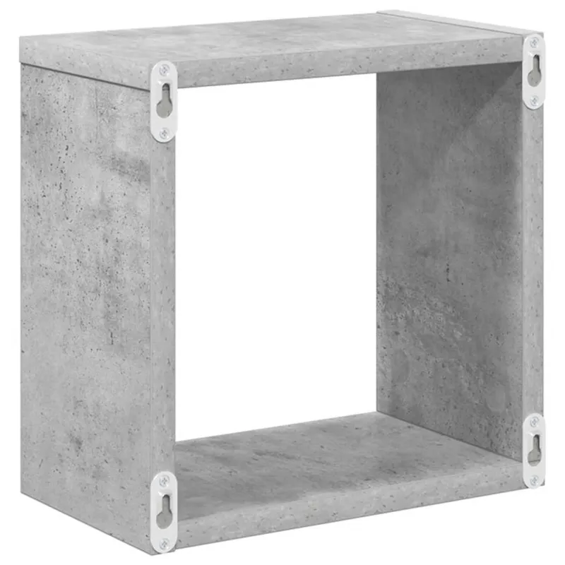 Sieninės lentynos, 4vnt., pilkos, 26x15x26cm, kubo formos